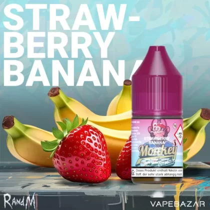RandM Tornado Liquid – Strawberry Banana – 20mg/ml Nikotin - Propylenglykol / pflanzliches Glycerin / Aromastoffe / Nikotin / demineralisiertes Wasser / 20 mg/ml / Banane / Erdbeere