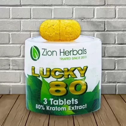 Zion Herbals Lucky 80 Kratom Extract Tablets 3ct