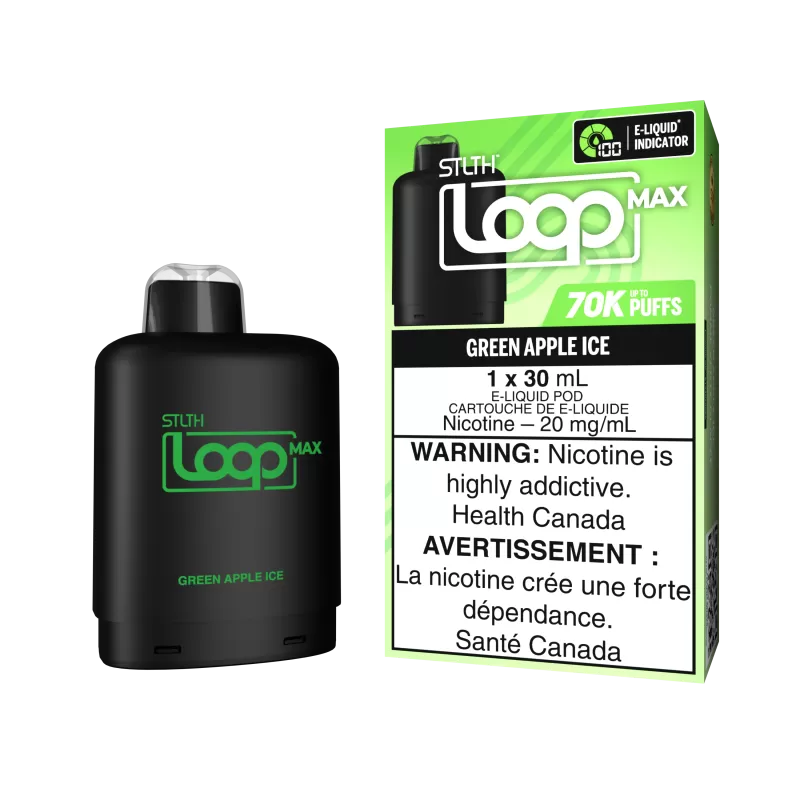 STLTH LOOP MAX Pod Pack - Green Apple Ice - 20 mg/mL (wholeseller) (SK) - Excise FED (01567F)