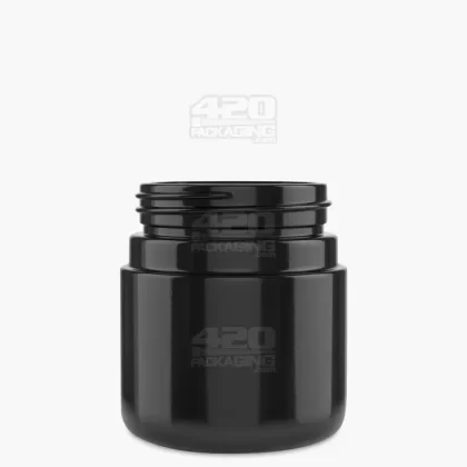 Straight Sided Glossy Black UV Resistant Glass Jars | 53mm – 3oz – 80 Count