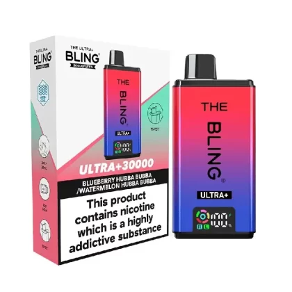 The Bling Ultra Plus 30K Vape Kit Blueberry Hubba Bubba / Watermelon Hubba Bubba - Nicotine Strength#20mg