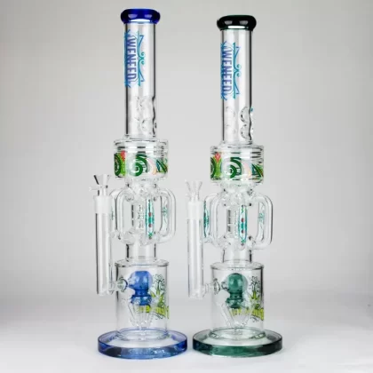 WENEED | 22″ Gear Perc Glass bong - Aqua, T-blue