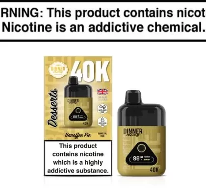 Dinner Lady Desserts 40K Disposable Vape 40,000 Puffs - Banoffee Pie, Caramel Sticky Pudding