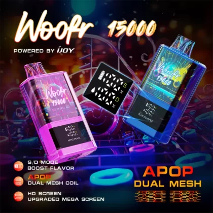 Woofr 15000 Powered by iJoy Device - 15000 Puffs - Apple Peach