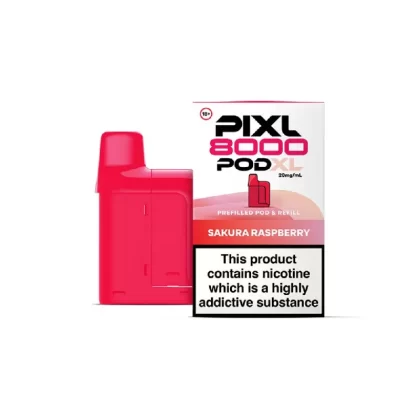 Pixl 8000 Sakura Raspberry Refill Pods - Nicotine Strength#20mg (FAD103)