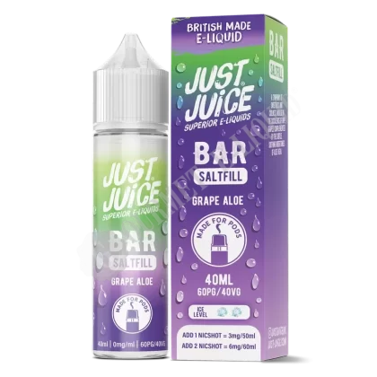 Grape Aloe by Just Juice Bar Saltfill - Size#40ml~Nicotine Strength#0mg~Add Nicotine Shots For#0mg>3mg>6mg