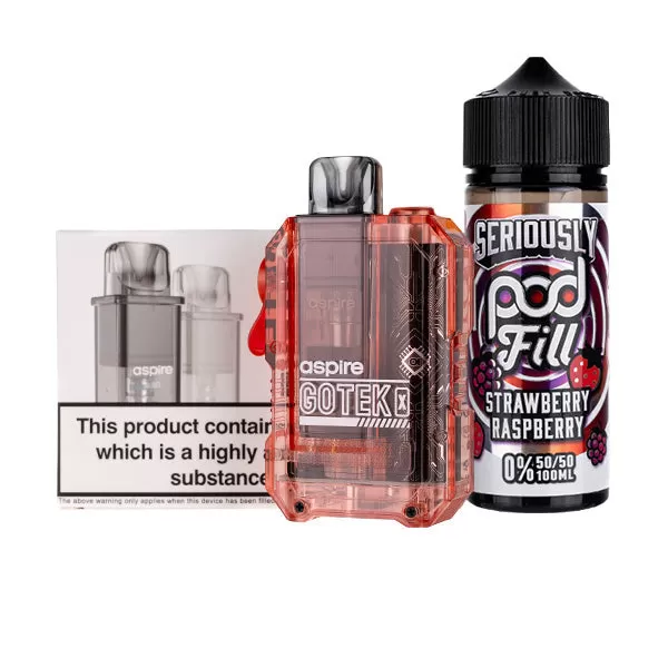 Aspire GoTek X Nicotine Free Bundle - Transparent / 0.6ohm - Image 2