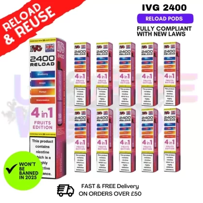 Fruits Edition IVG 2400 RELOAD Pods – Box Of 10