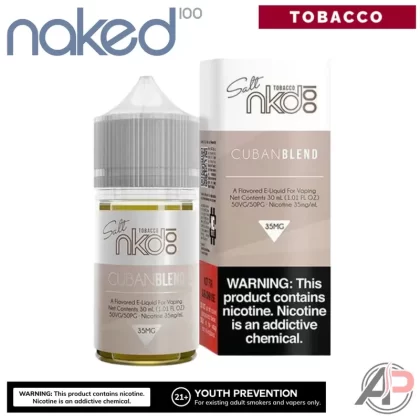 Naked 100 Cuban Blend Salt Nicotine E-Liquid 30mL - Salt Nicotine 35mg – 30mL, Salt Nicotine 50mg – 30ml