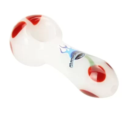 Chameleon Glass Bing-er Cherry Hand Pipe - Color#Black>Pink>White