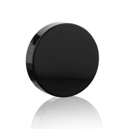 Plastic Caps | Smooth Gloss w/ Foam Liner | 53mm – Black – 120 Count