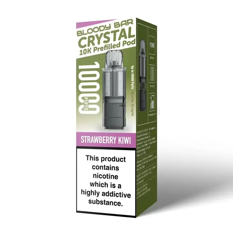 Bloody Bar Crystal 10K Prefilled Pod Strawberry Kiwi - Nicotine Strength#20mg (682B37)