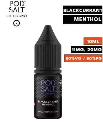 Blackcurrant Menthol Nic Salt E Liquid by Pod Salt Core - 11mg