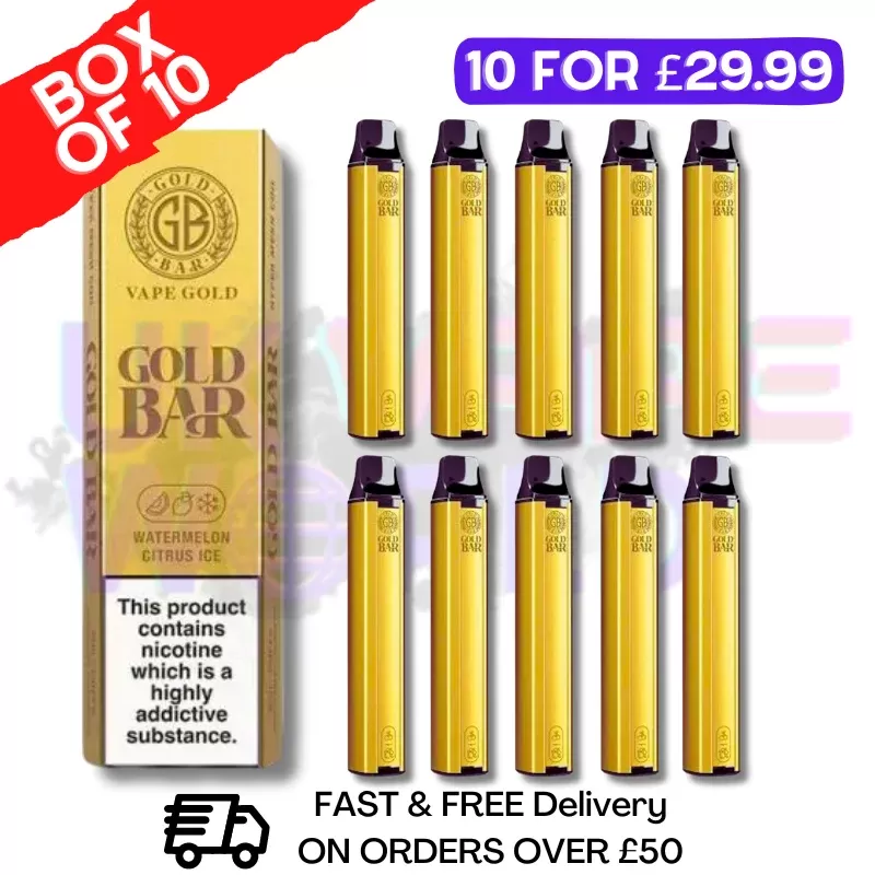 Watermelon Citrus ICE – Gold Bar 600Puff Box of 10