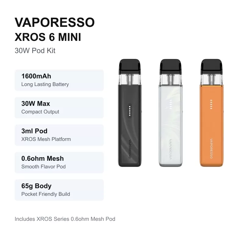 Vaporesso XROS 6 Mini 30W Pod Kit - Eightvape - Image 2