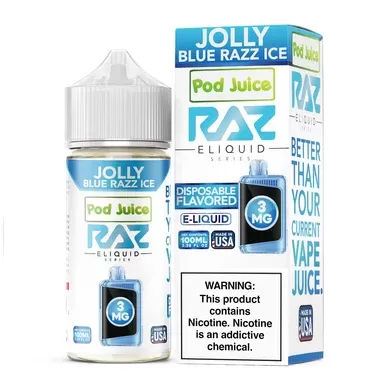 Jolly Blue Razz Ice Pod Juice x RAZ 100mL - Nicotine Level#0mg>3mg>6mg