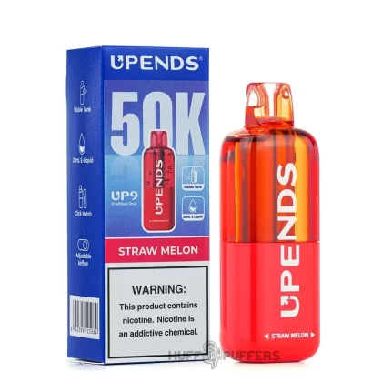 Upends UP9 Pod 5% Nicotine - Flavor#Blue Razz Ice>Cool Mint>Grape Slush>Miami Mint>Orange Slush>Peach Mango Watermelon>Sour Apple Ice>Straw Kiwi>Straw Melon>Watermelon Ice