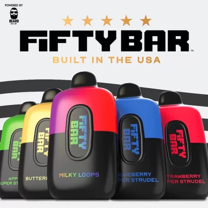 FIFTY BAR "Black Series" Powered by BEARD VAPE Co. 20K Puff Disposable Device - 20000 Puffs - Butterbean