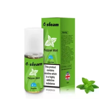 Pepper Mint A-Steam 10ml Premium Vape Juice – Pack of 10 Bottles