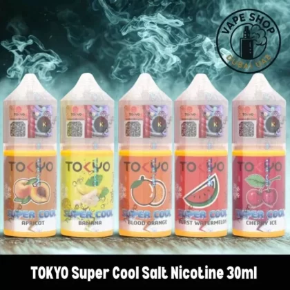TOKYO Super Cool Salt Nicotine 30ml Vape Juice 35mg and 50mg E-Liquid - Apricot, Burst Watermelon; Vape Product, Vape Product