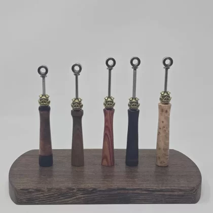 Chaos Handle by Phattpiggie - Style#Afzelia Burl with African Blackwood>Scot’s Elm>Maple Burl>Tulipwood>Bog Oak with Redheart