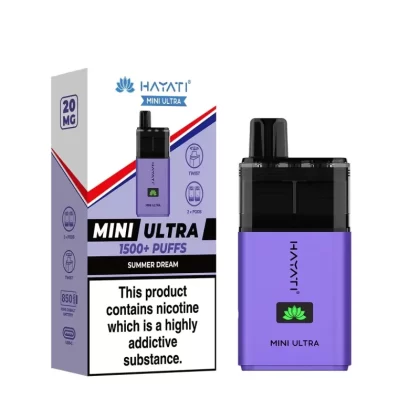 Hayati Mini Ultra 1500 Prefilled Vape Kit - Blackcurrant Lemonade / Straw' Lemonade