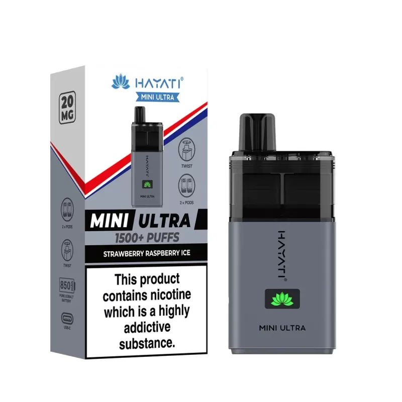 Hayati Mini Ultra 1500 Prefilled Vape Kit - Blackcurrant Lemonade / Straw' Lemonade - Image 2