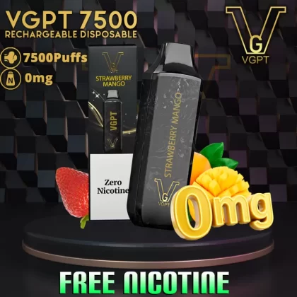 VGPT Zero Nicotine Disposable Vape (7500 Puffs) - Raspberry Mint / 0 mg