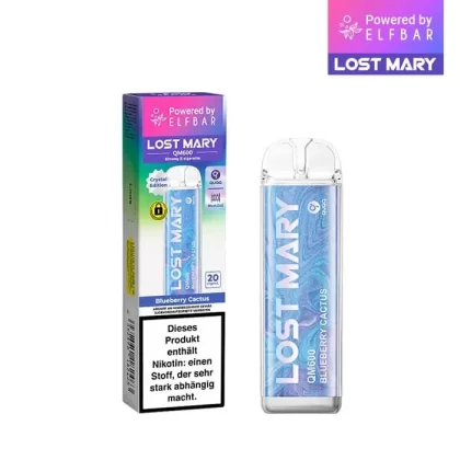 Elfbar Lost Mary QM600 – Blueberry Cactus - Propylenglykol / pflanzliches Glycerin / Nikotin-Benzoat / Aromen / 20mg/ml / ca. 600 / 360 mAh
