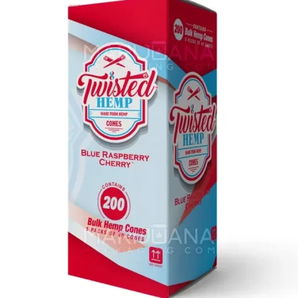 TWISTED HEMP | King Size Bulk Hemp Pre-Rolled Cones | 109mm – Raspberry Cherry – 200 Count