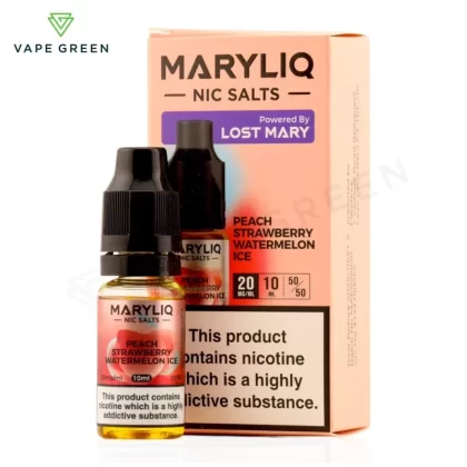 Peach Strawberry Watermelon Ice Nic Salt E-Liquid by Lost Mary Maryliq - Eliquidsupply