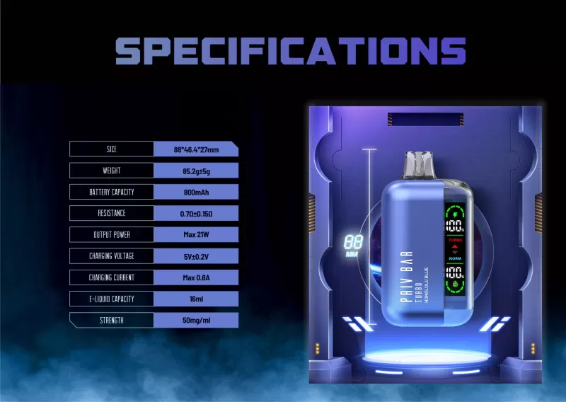 PRIV BAR Turbo Disposable Device - 15000 Puffs - Watermelon Chill - Image 3