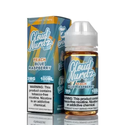Cloud Nurdz E-Liquid - Peach Blue Raspberry Iced - 100ml - 3mg