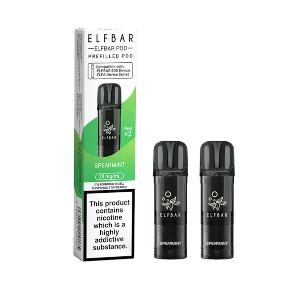 Spearmint Elf Bar 600 Prefilled Pods – Single, 5 or 10 packs