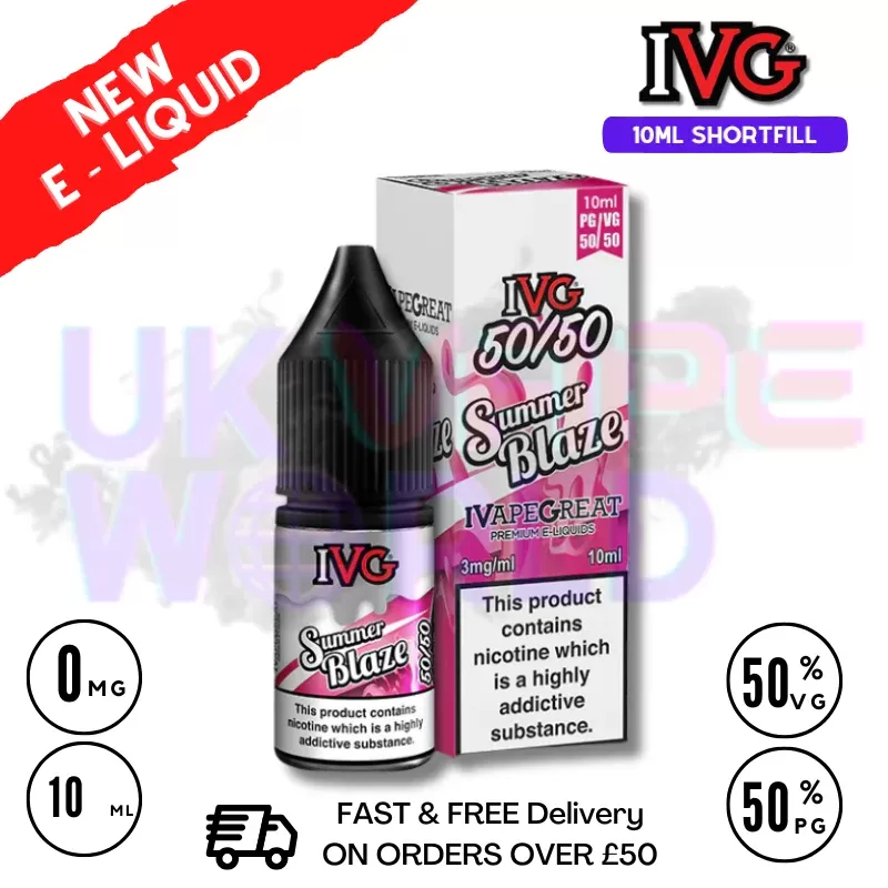 IVG 50/50 Summer Blaze 10ml E Liquid – ONLY £1.99