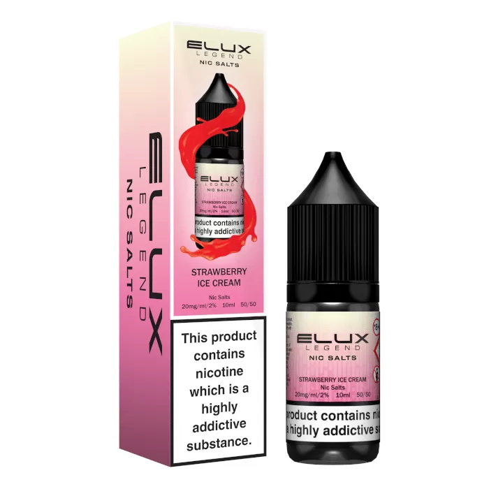Strawberry Ice Cream Elux Nic Salts e Liquid 10ml – TPD - Vapestorm Co
