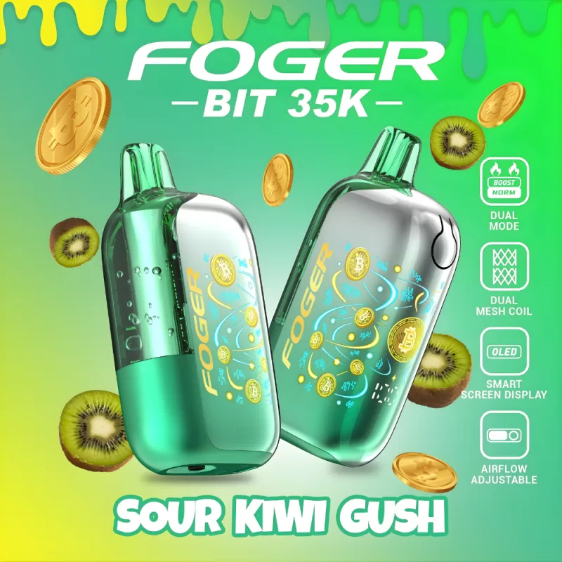 Sour Kiwi Gush Freezer – Foger Bit 35K Puffs