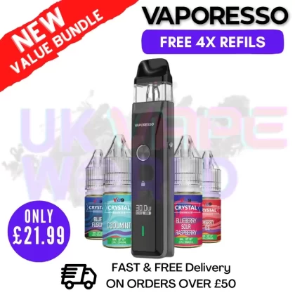 Black Vaporesso Xros Pro Pod Kit | FREE 4X REFILS | £21.99