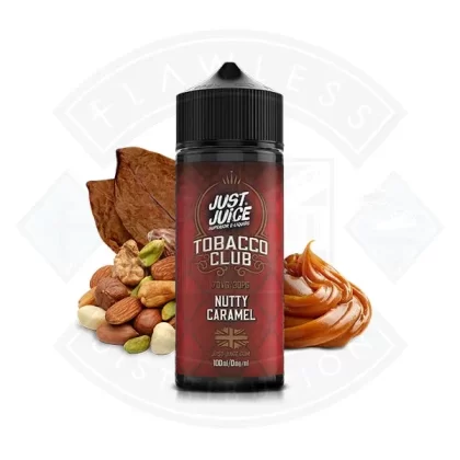 Just Juice Tobacco Club – Nutty Caramel 0mg 100ml Shortfill - Ecigdepot