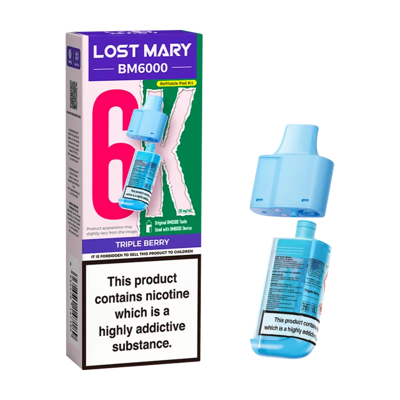 Triple Berry Lost Mary BM6000 Refill Pack - 20mg - Vape Product