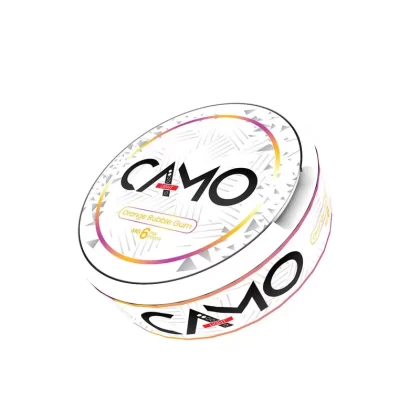 Camo Orange Bubble Gum Nicotine Pouches – 20 Pouches - Strength#6mg>12mg>25mg