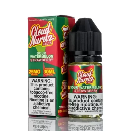Cloud Nurdz Salts E-Liquid Sour Watermelon Strawberry 30ml (25mg)