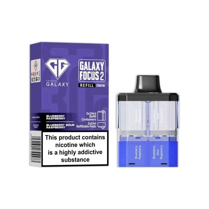 Crystal Galaxy Focus 2 Prefilled Pods - Blue Razz Cherry / Blue Razz Lemonade - Image 3