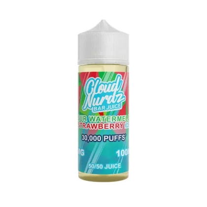 Sour Watermelon Strawberry Ice 100ml Shortfill E-Liquid by Cloud Nurdz