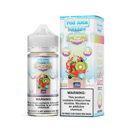 Pod Juice Freeze Strawberry Kiwi Pomberry TF 100ml Vape Juice - Eightvape