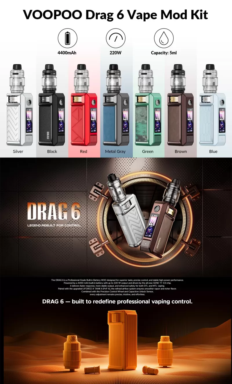 VOOPOO Drag 6 220W Mod Kit - Image 2