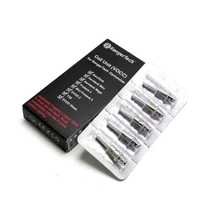 KangerTech VOCC-T Dual Coil Protank 3 AeroTank EVOD2 – 1.8 oHm - 1.80 Ohm; 10 VOCC-T Coils, 5 VOCC-T Coils
