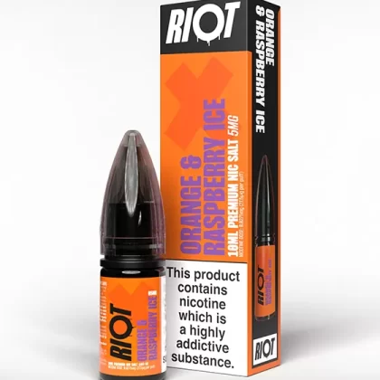 Orange & Raspberry Ice Nic Salt E-Liquid - Riot X