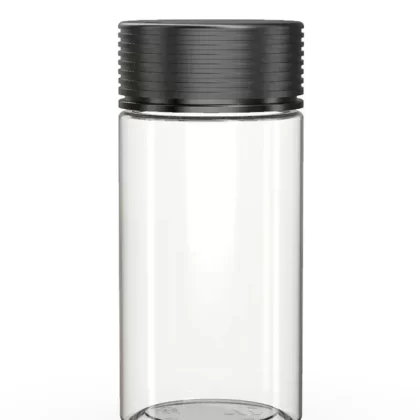 CHUBBY GORILLA | Child Resistant Clear Plastic Spiral Jar w/ Black Cap | 55mm – 6oz – 300 Count