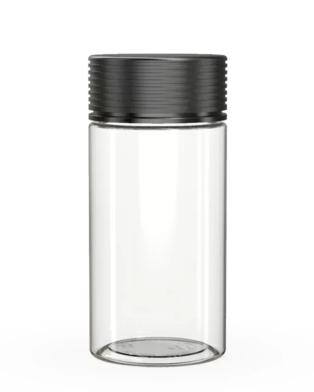 CHUBBY GORILLA | Child Resistant Clear Plastic Spiral Jar w/ Black Cap | 55mm – 6oz – 300 Count